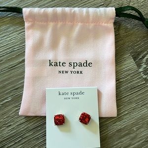Kate Spade Red Glitter Earrings